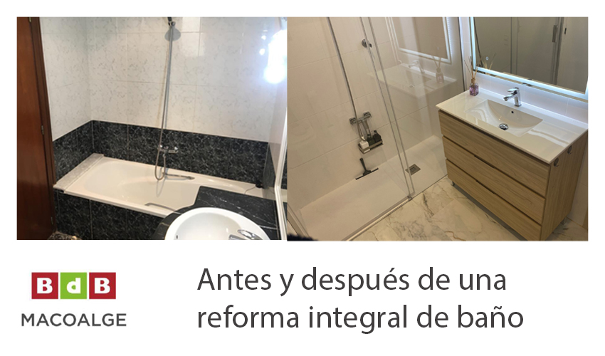 reforma integral de baño con materiales de Macoalge